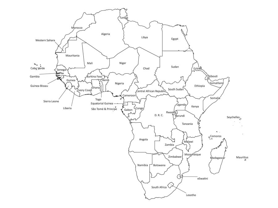 Africa Labeled Map Labeled Maps Africa Labeled Map Labeled Maps