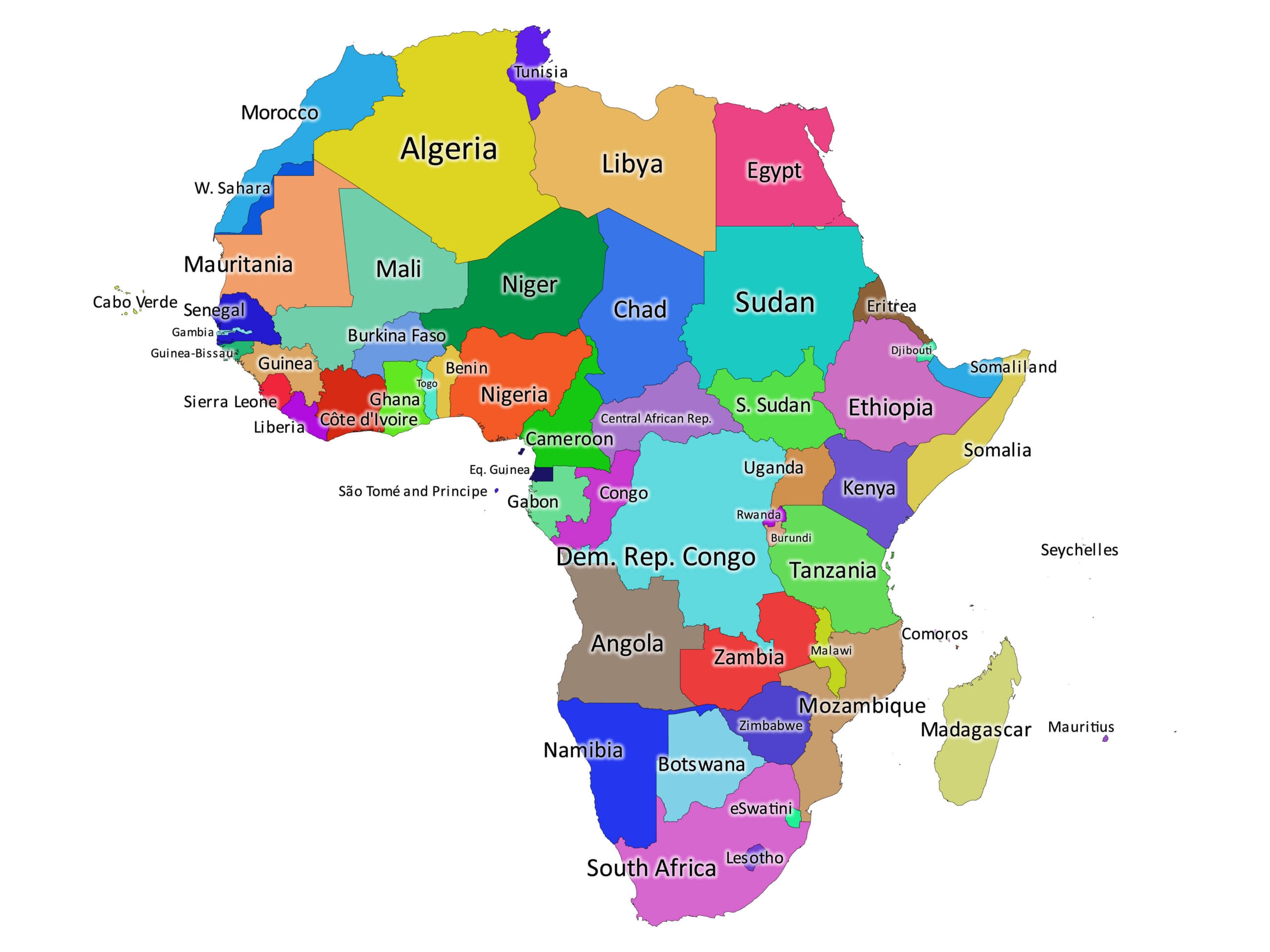 Printable Labeled Map Of Africa Printable Labeled Map Of Africa