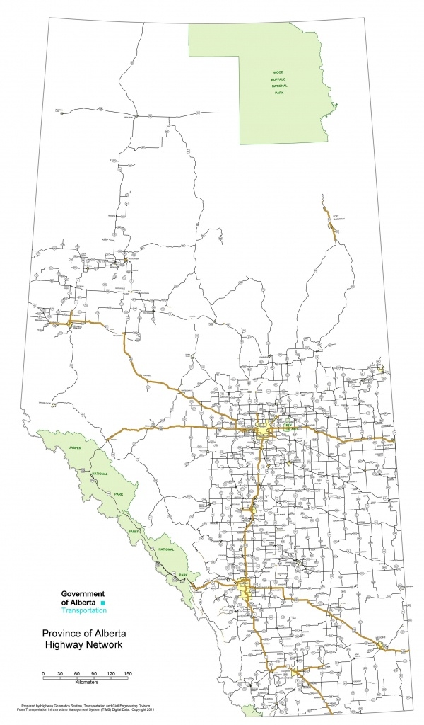 Alberta Road Map Printable Alberta Road Map Printable