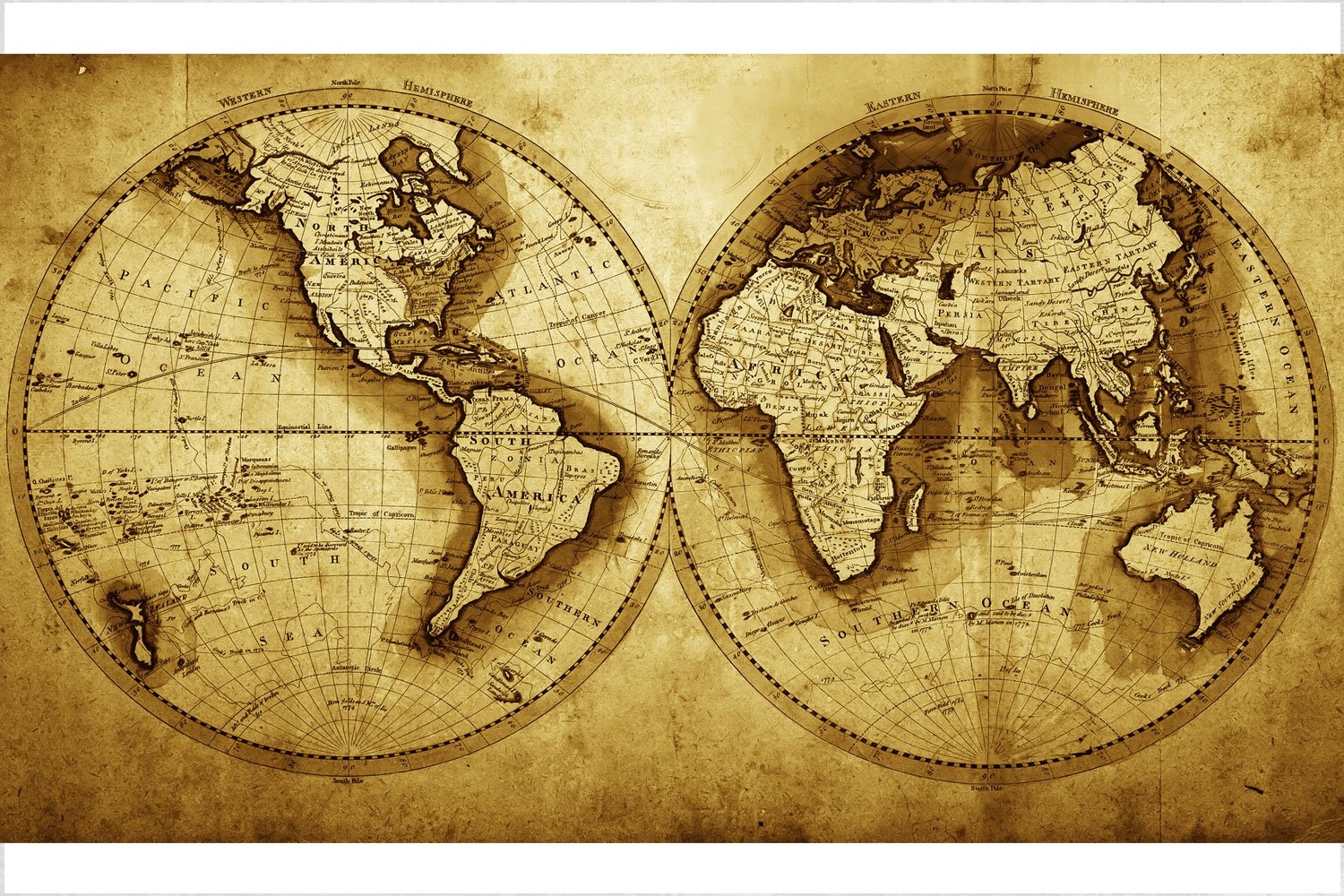 Antique World Map Printable