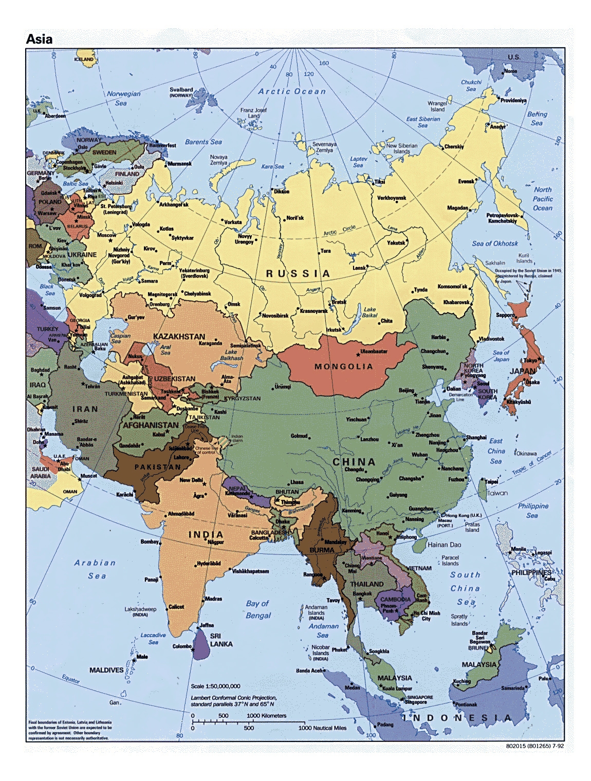 Printable Asian Map Printable Asian Map