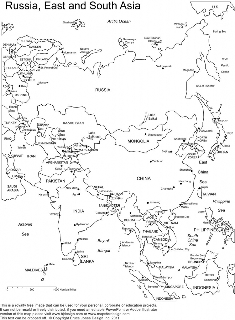 Asia Printable Map Asia Printable Map