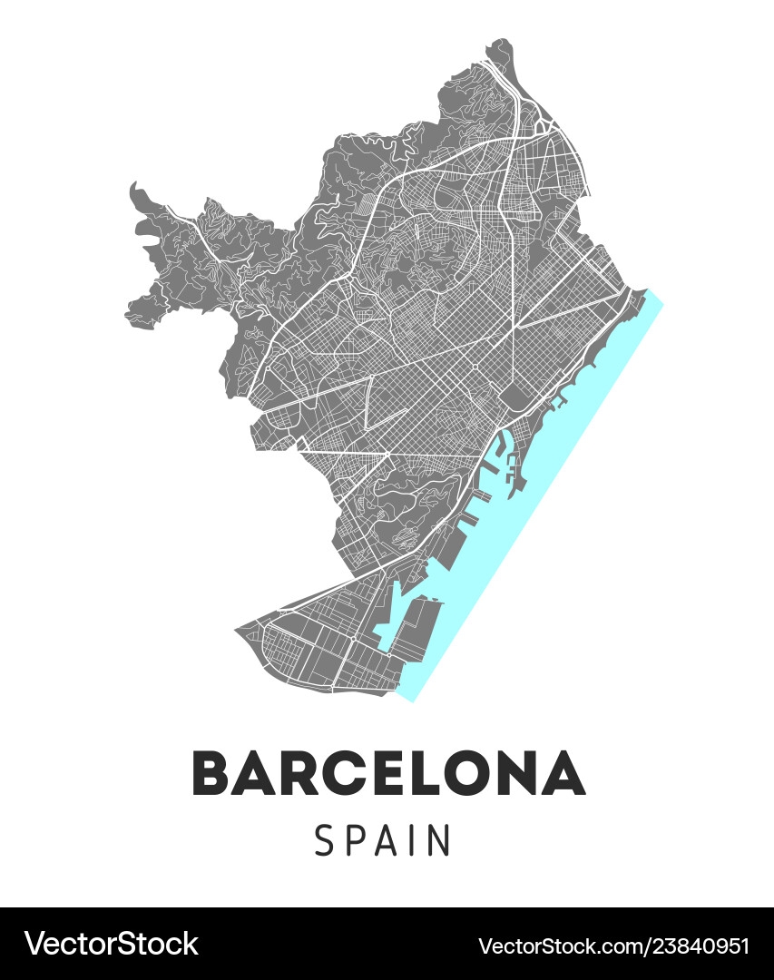 barcelona city map printable