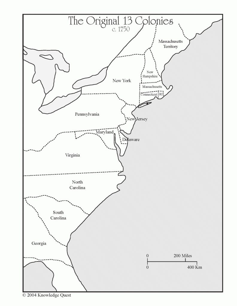 Blank 13 Colonies Map Printable