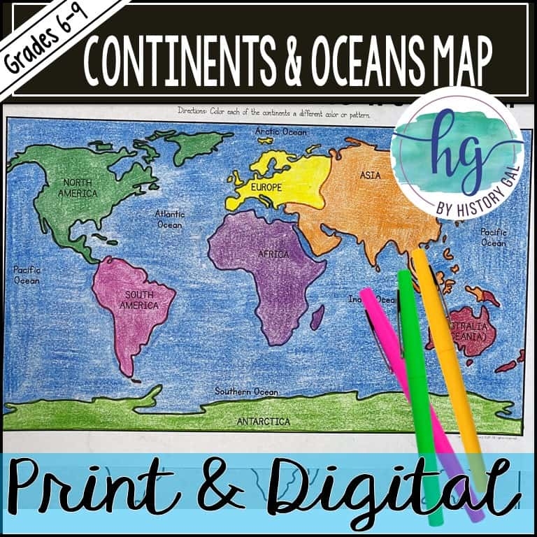 Blank Map Of 7 Continents And 5 Oceans Printable Map Infoupdate