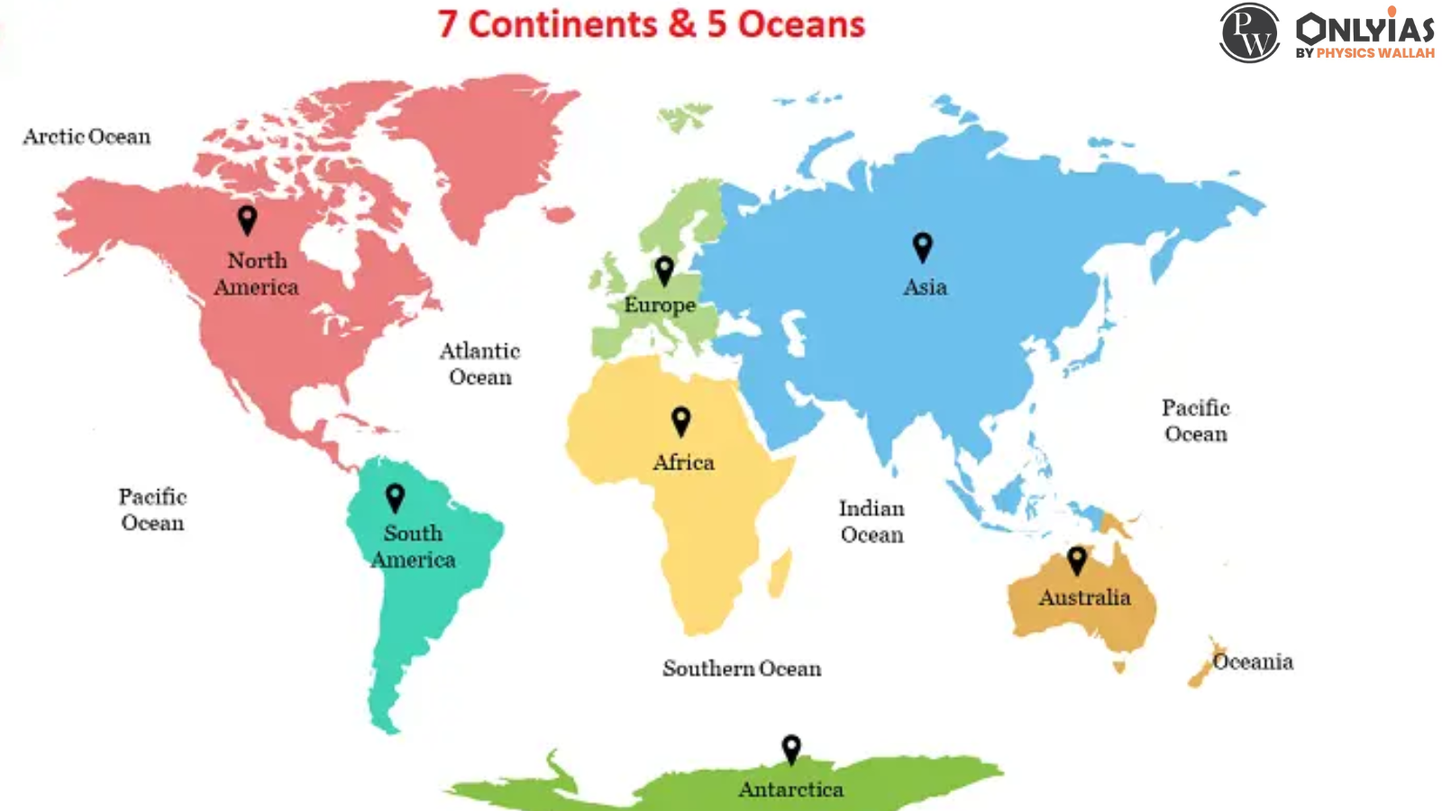 Blank Map Of 7 Continents And 5 Oceans Printable Map Infoupdate