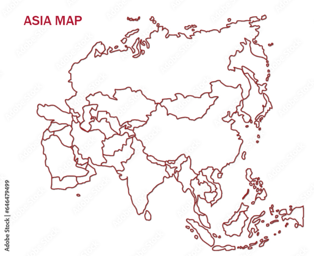 blank printable map of asia