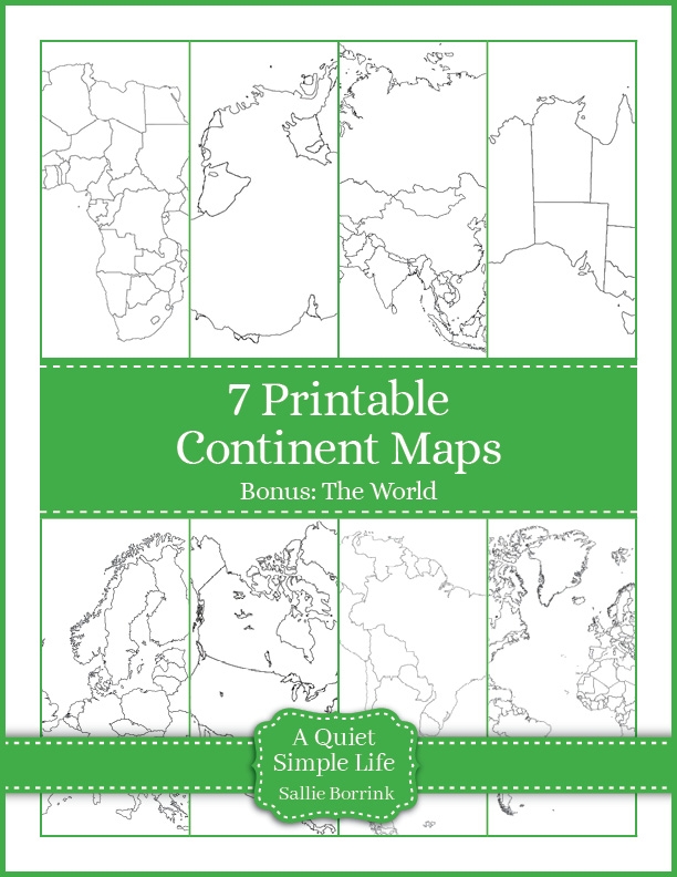 printable continent maps