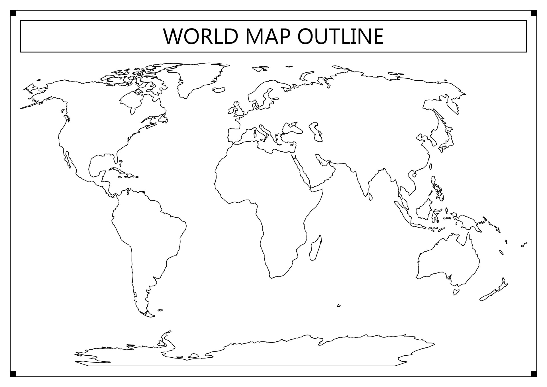 blank printable continents and oceans map