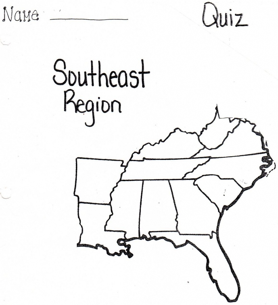 free printable blank southeast region map