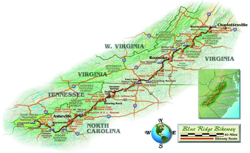 Blue Ridge Parkway Printable Map