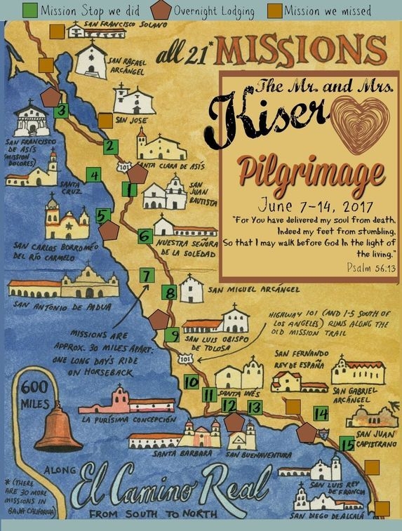 California Missions Map Printable