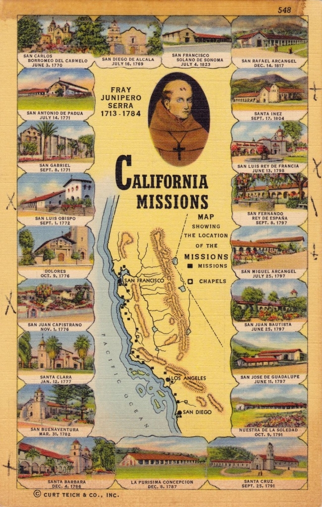 Printable Map Of California Missions