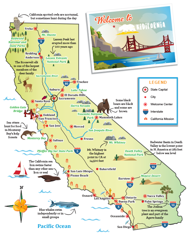 California Missions Map Printable