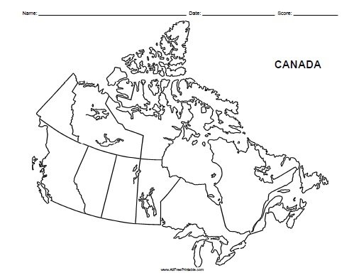 Canada Blank Map Free Printable