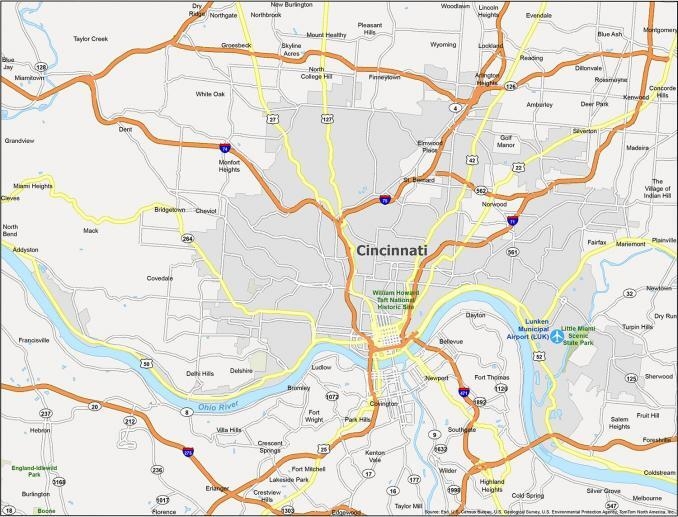 Cincinnati Zip Code Map GIS Geography