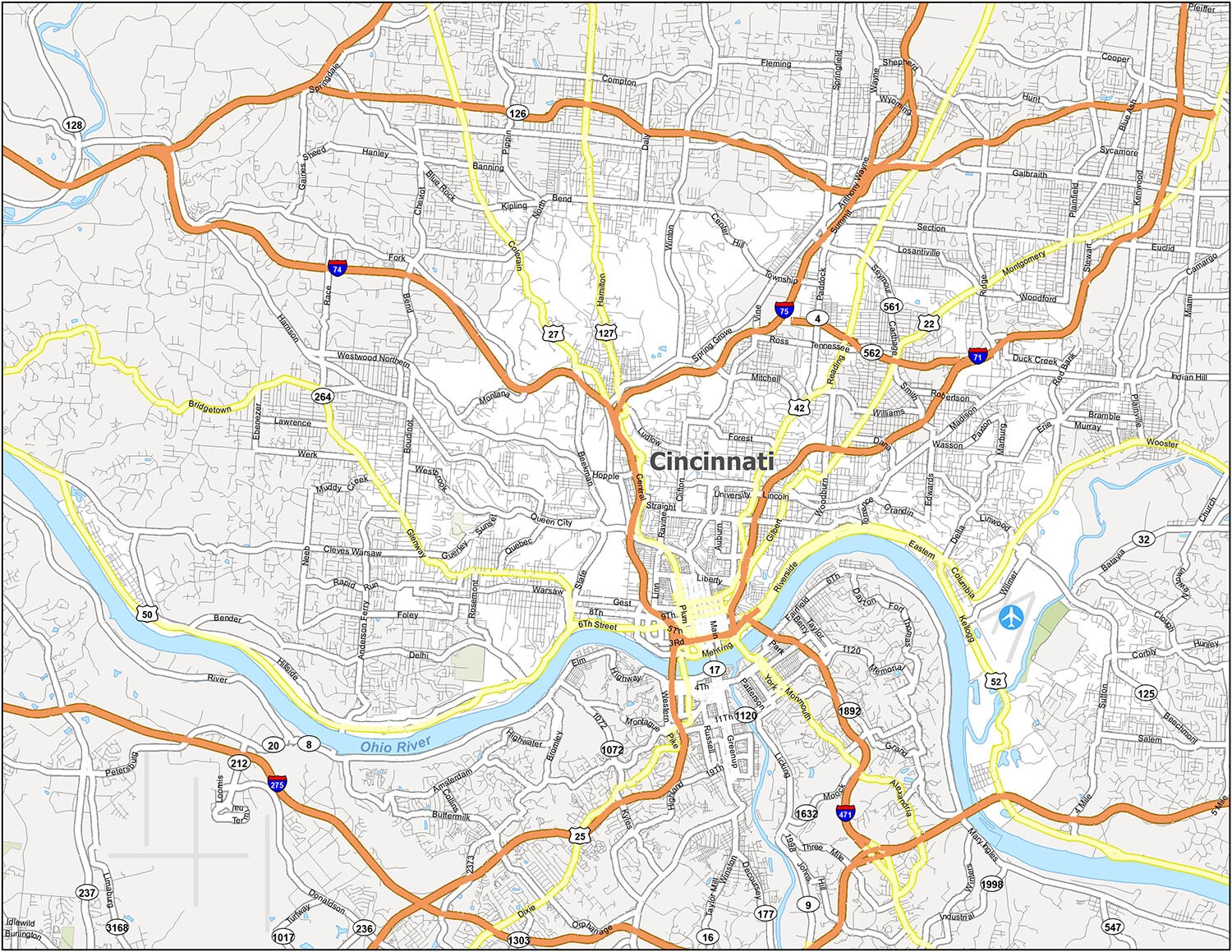 Cincinnati Zip Code Map Printable