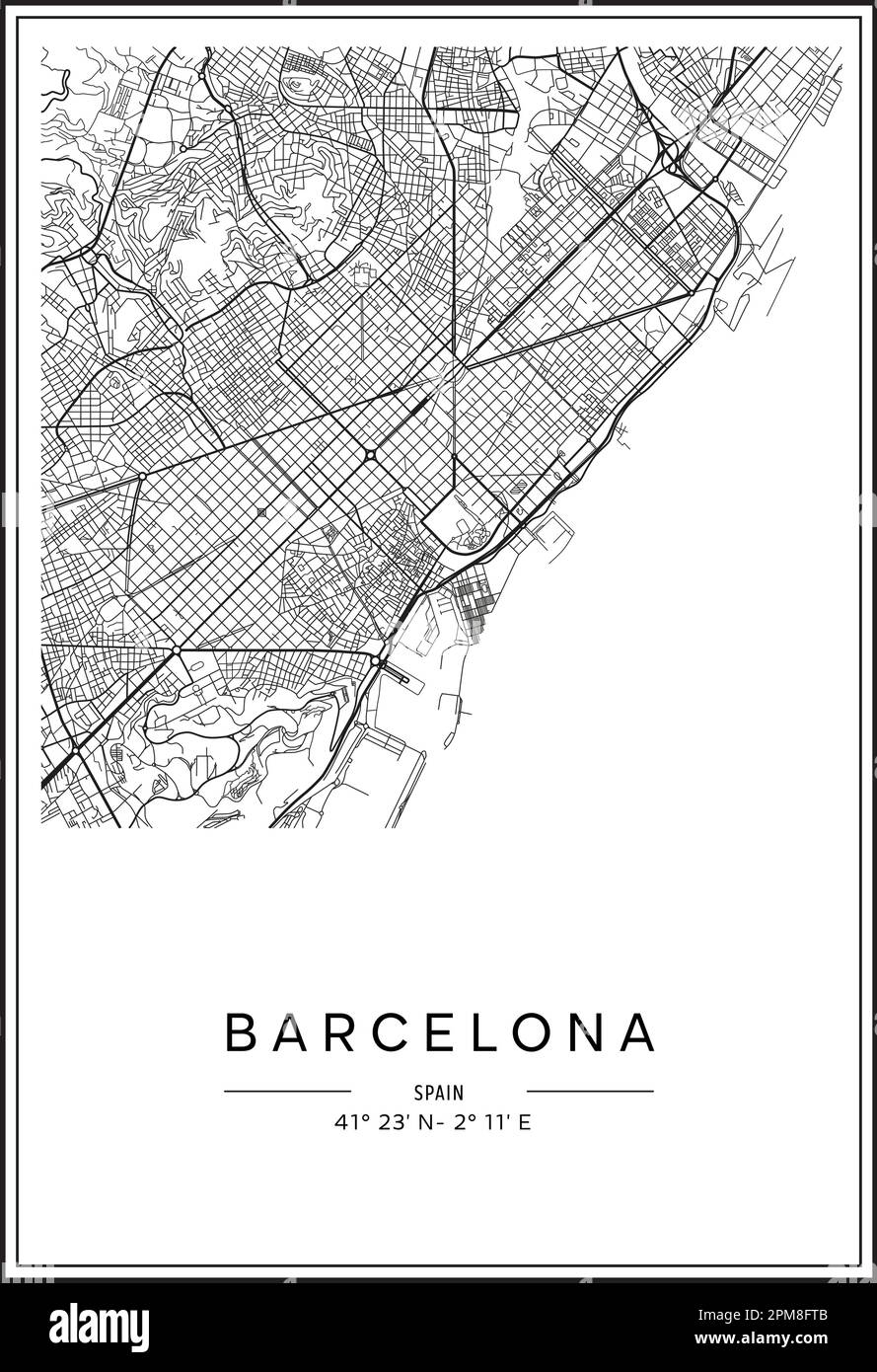 city map of barcelona printable