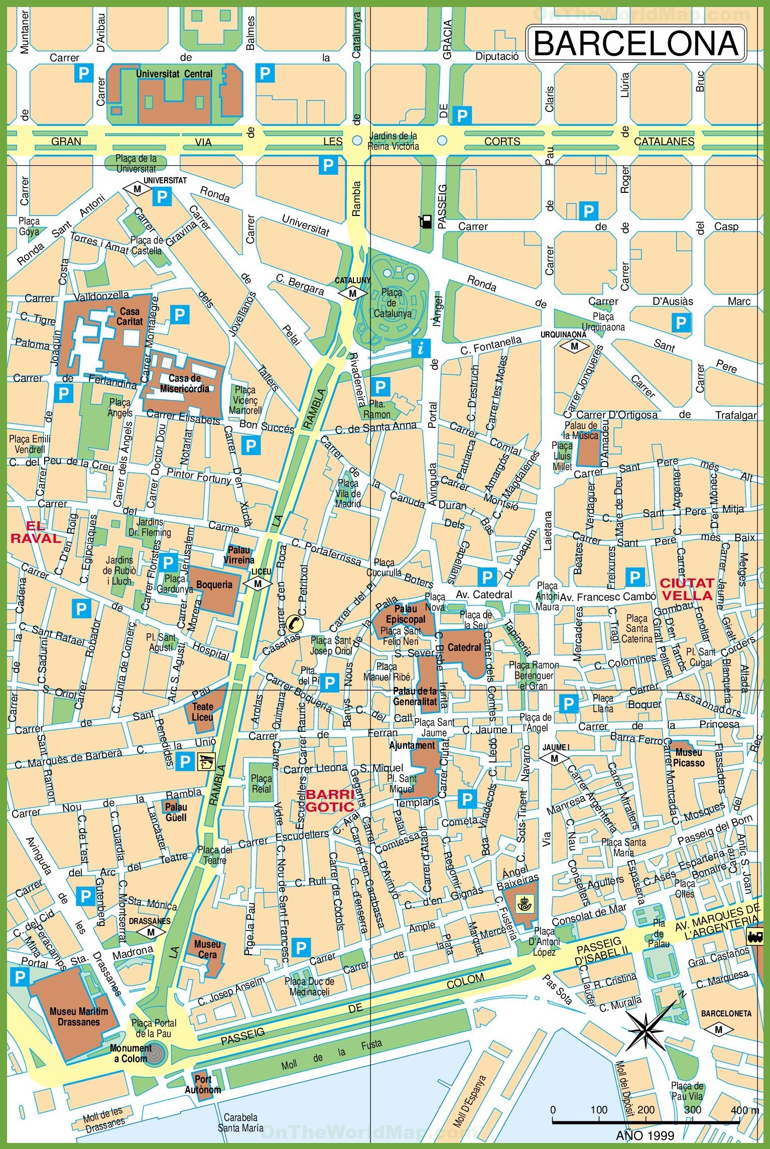 City Map Of Barcelona Printable
