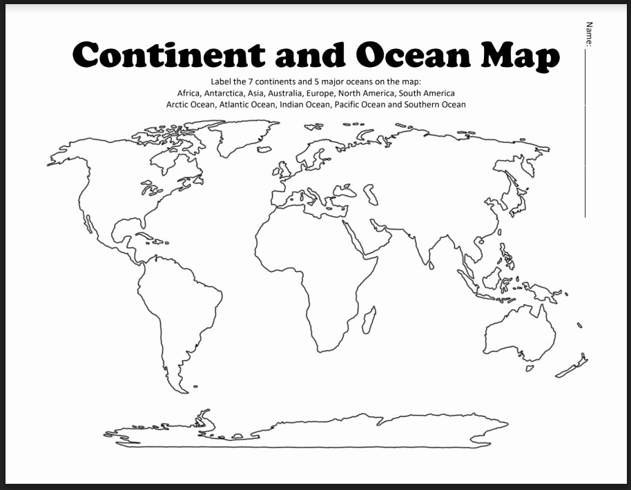Continents And Oceans Worksheet Printable Unique Continent And Ocean Continents And Oceans Worksheet Printable Unique Continent And Ocean
