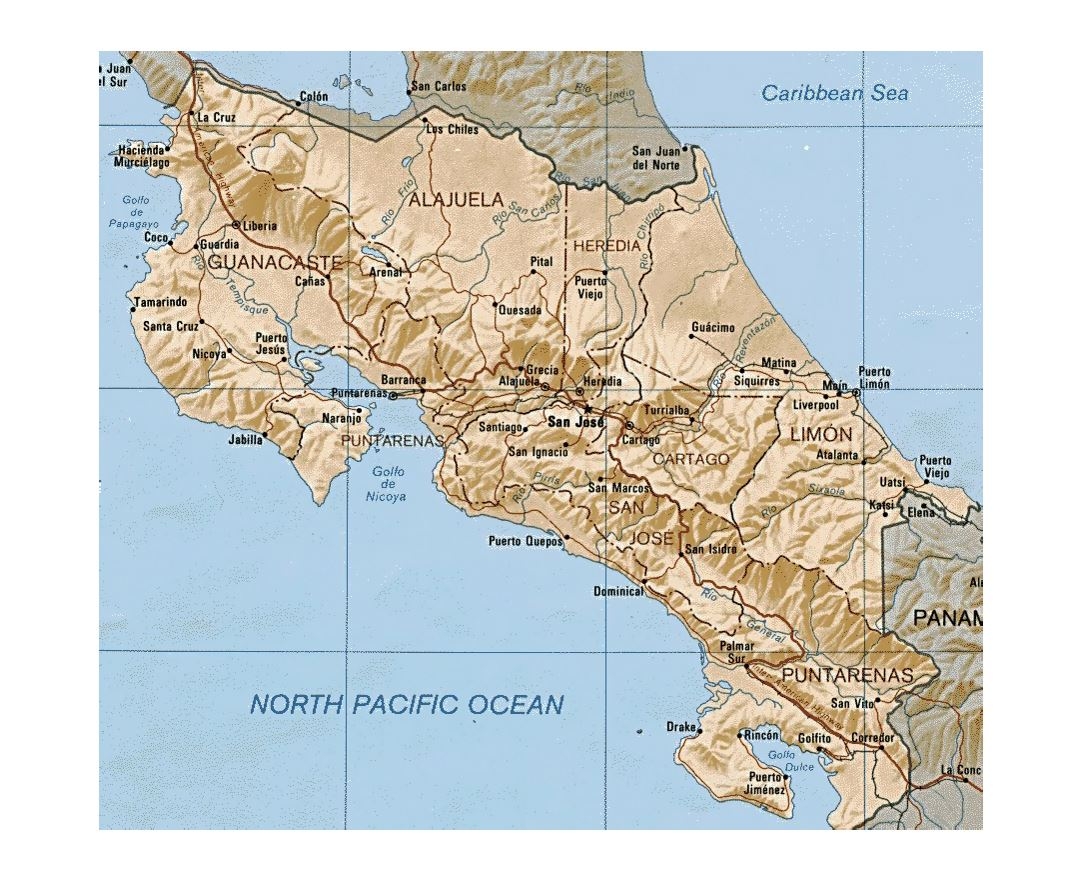 Costa Rica Map Printable Costa Rica Map Printable