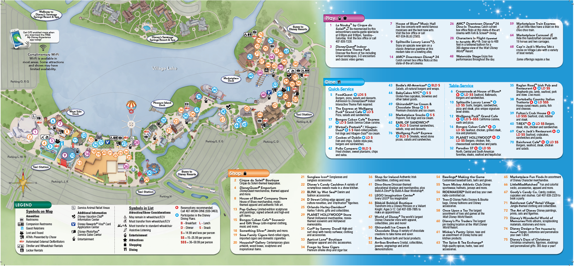 Disney Springs Map Printable Disney Springs Map Printable