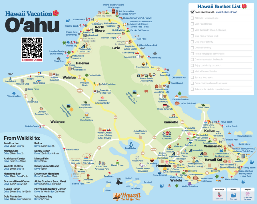 Download FREE Printable High Resolution Tourist Maps Of Oahu Waikiki 