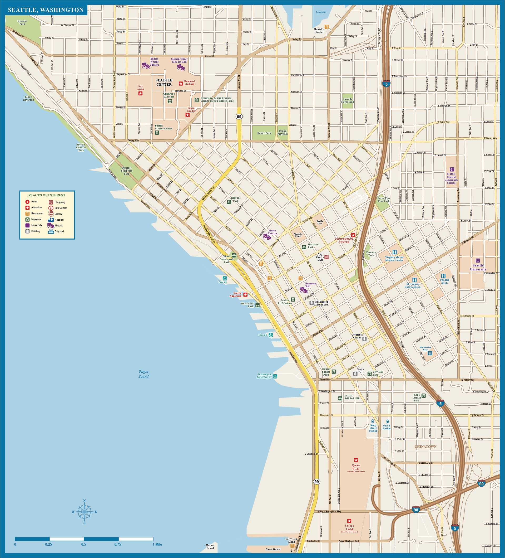 Downtown Seattle Map Printable