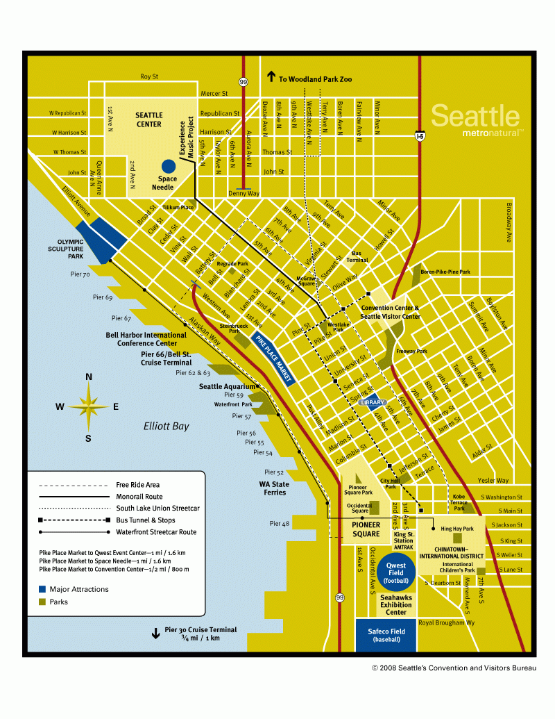 Downtown Seattle Map Printable