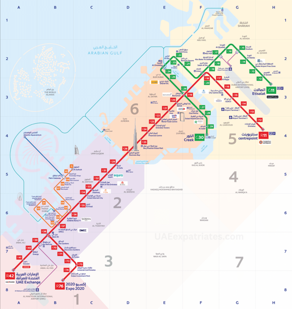Dubai Metro Map Printable