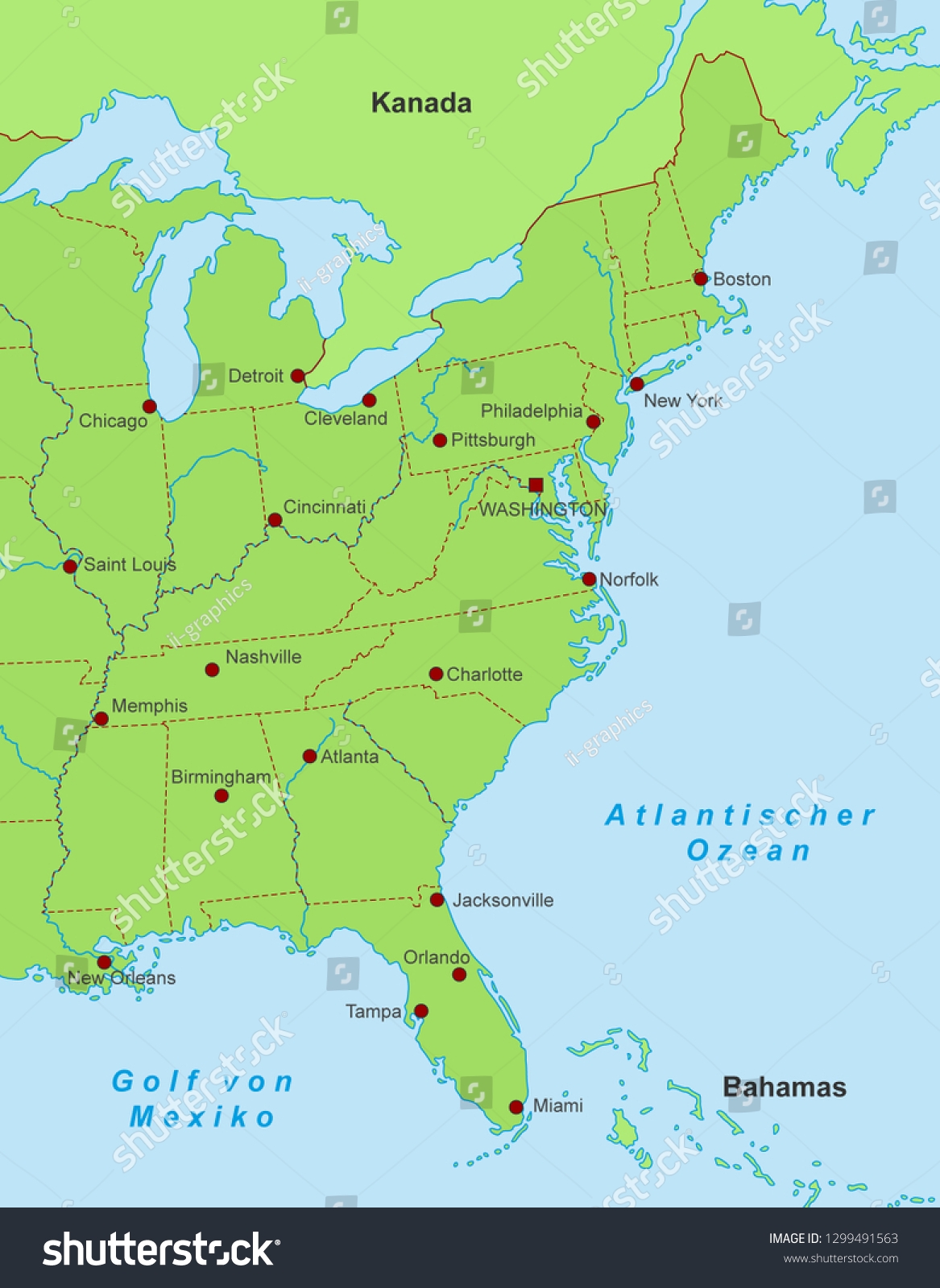 printable east coast map