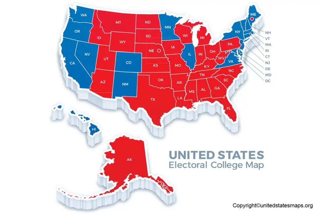 Electoral College Printable Map