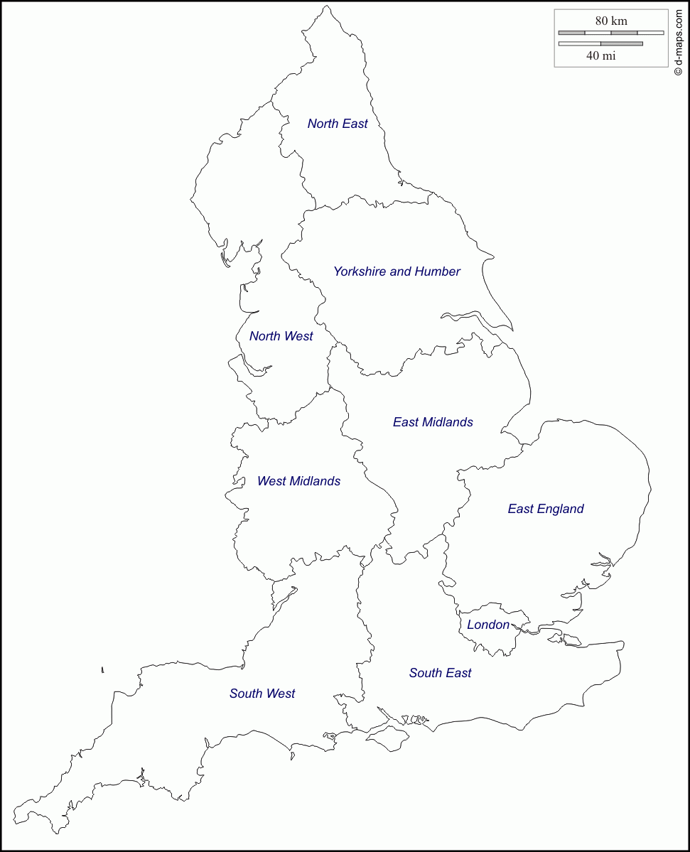 England Map Printable