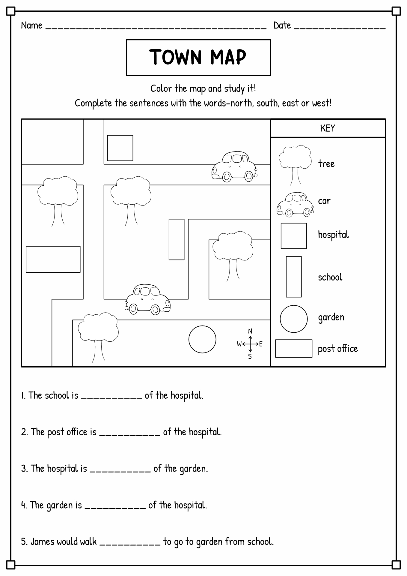 Free Map Skills Worksheets For Kindergarten Infoupdate