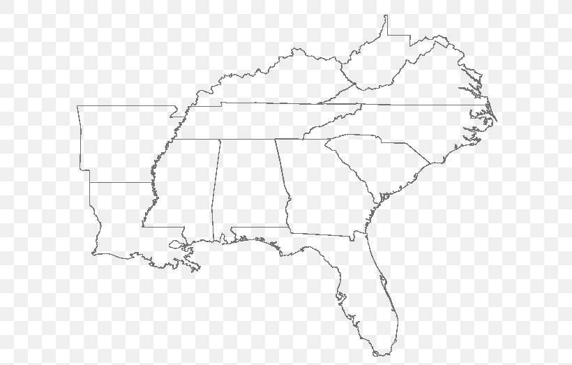 Free Printable Blank Southeast Region Map