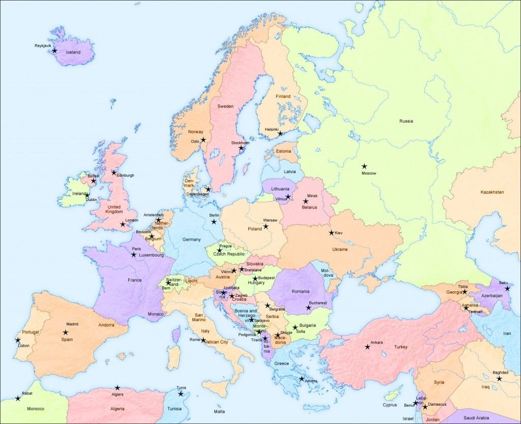 Europe Printable Map