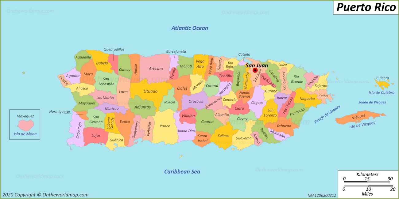 Free Printable Puerto Rico Map