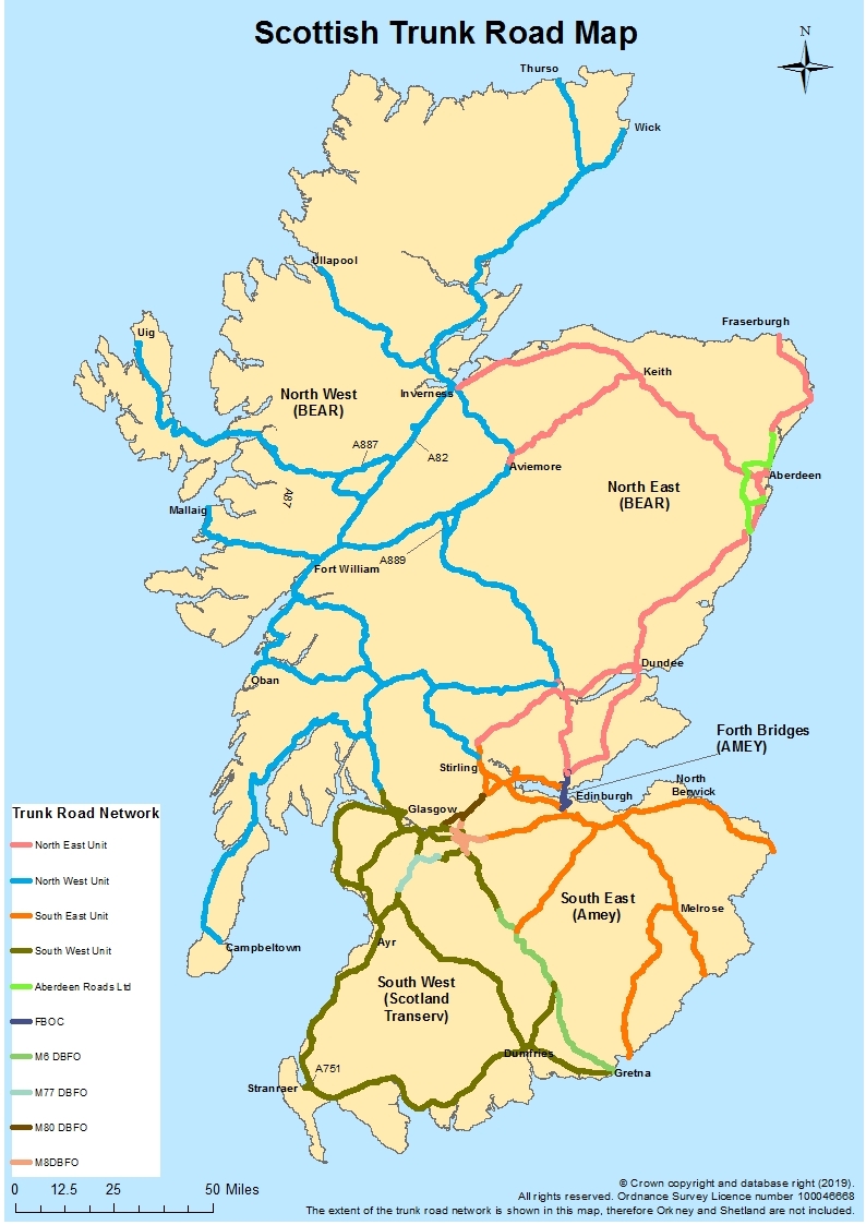 Scotland Road Map Printable