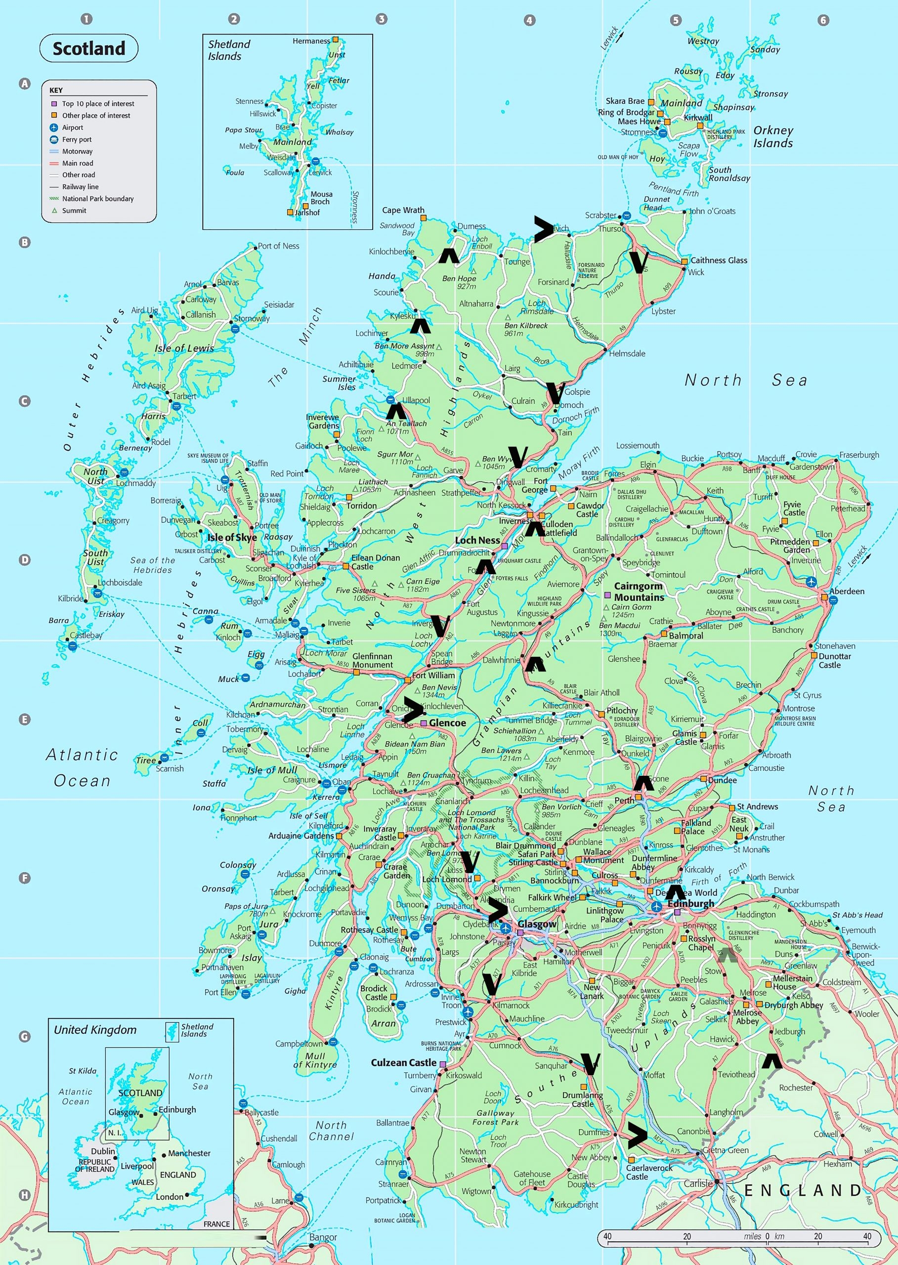 scotland printable map