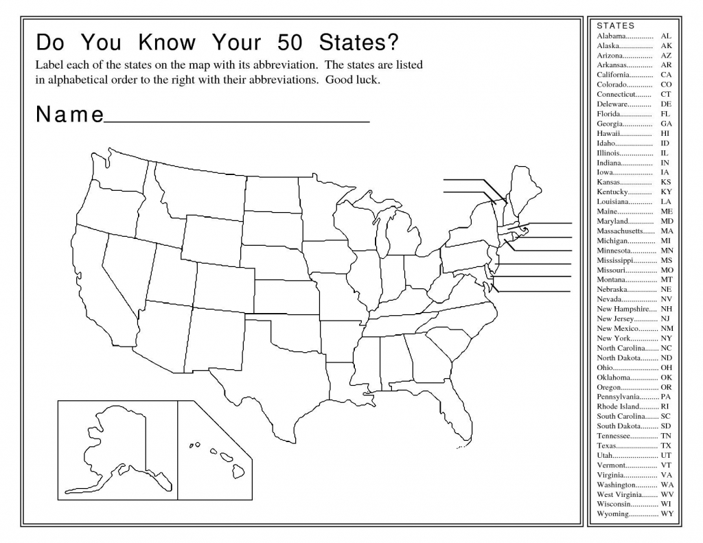 United States Map Quiz Printable United States Map Quiz Printable