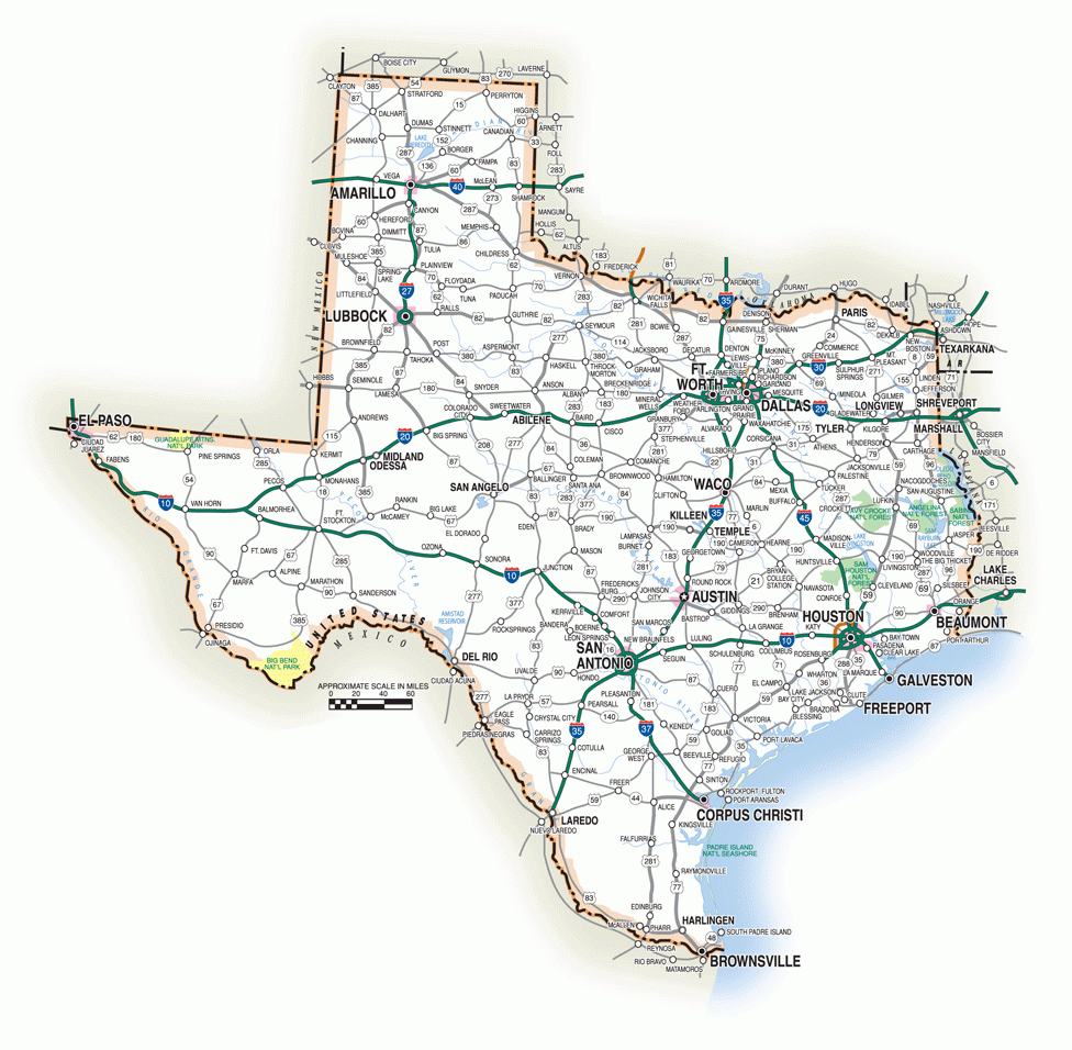 Free Texas Map Printable Free Texas Map Printable