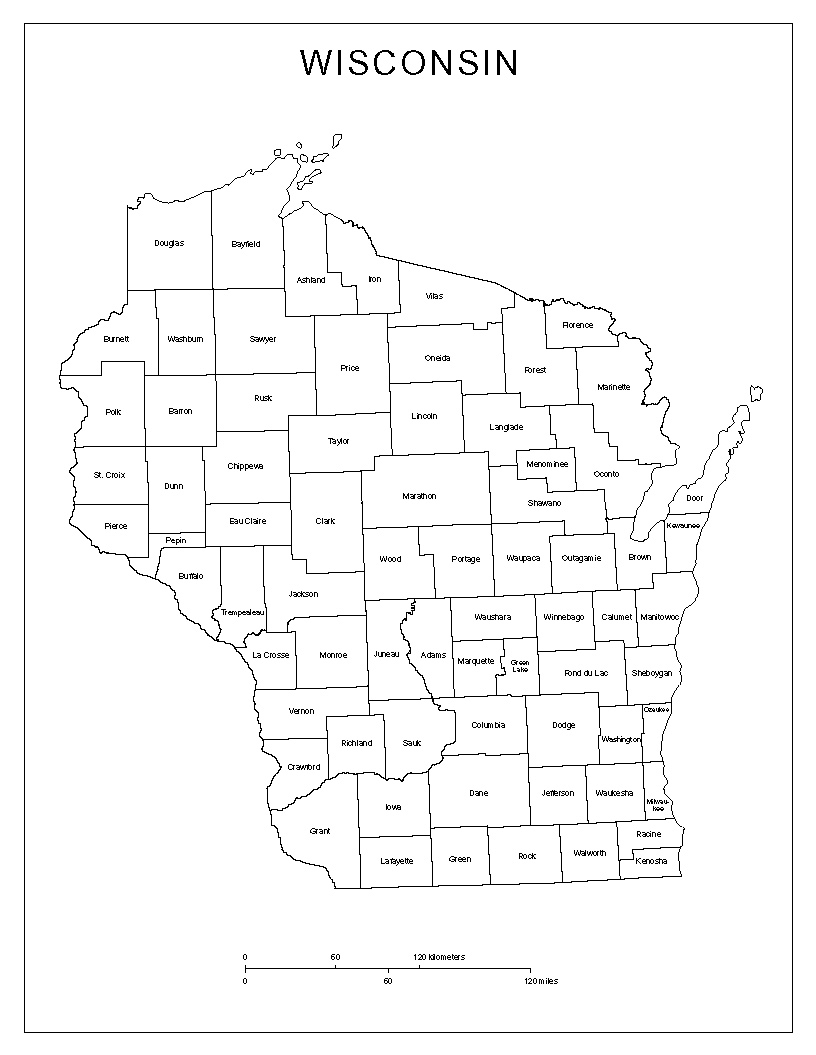 Free Wisconsin County Map Printable High Quality Printables For 