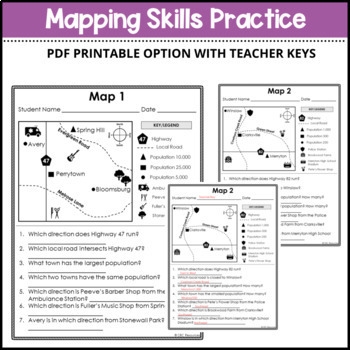 printable map skills worksheets pdf