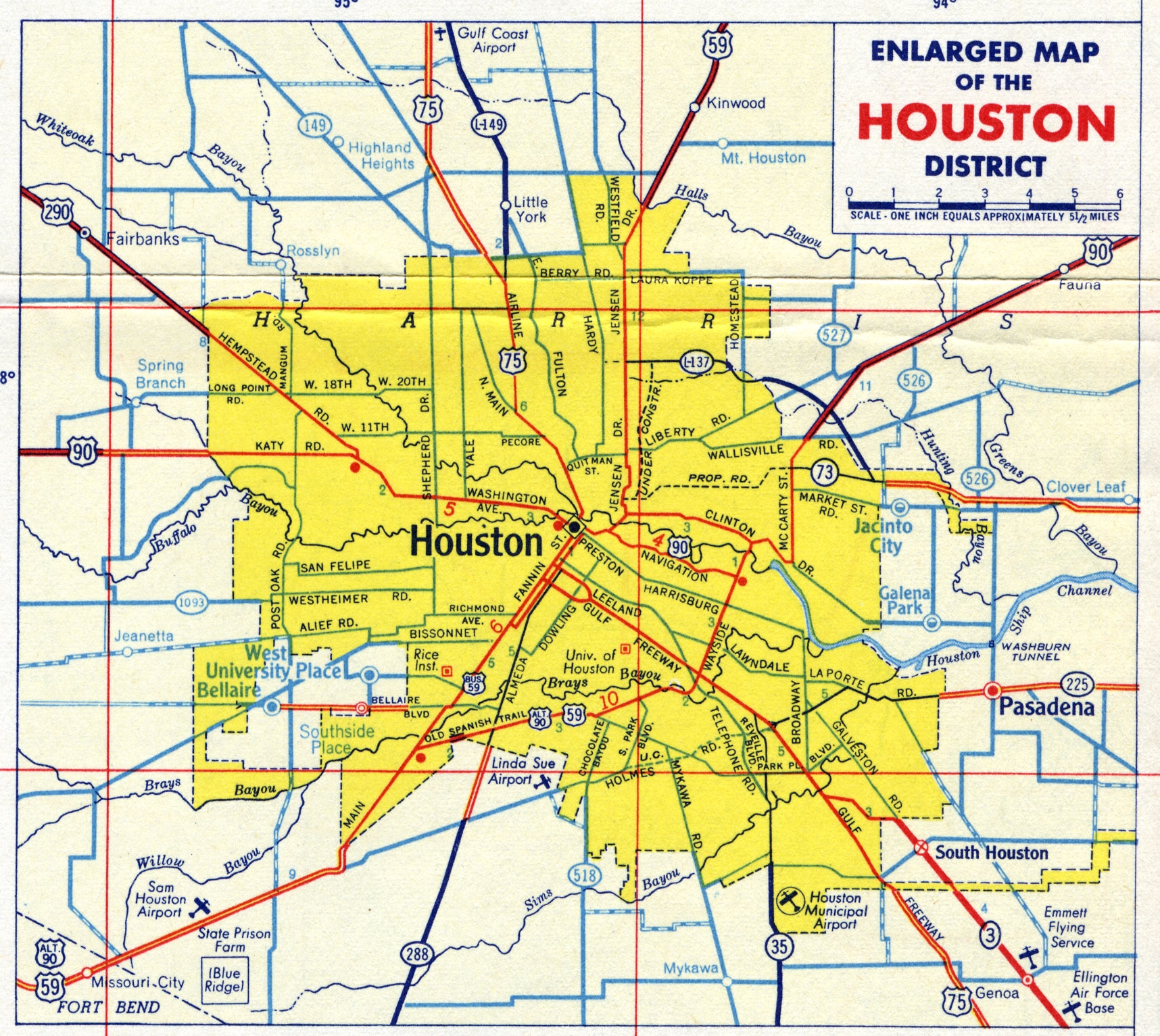 printable houston map