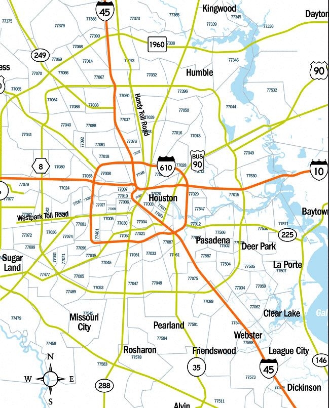 Houston Zip Code Map Printable