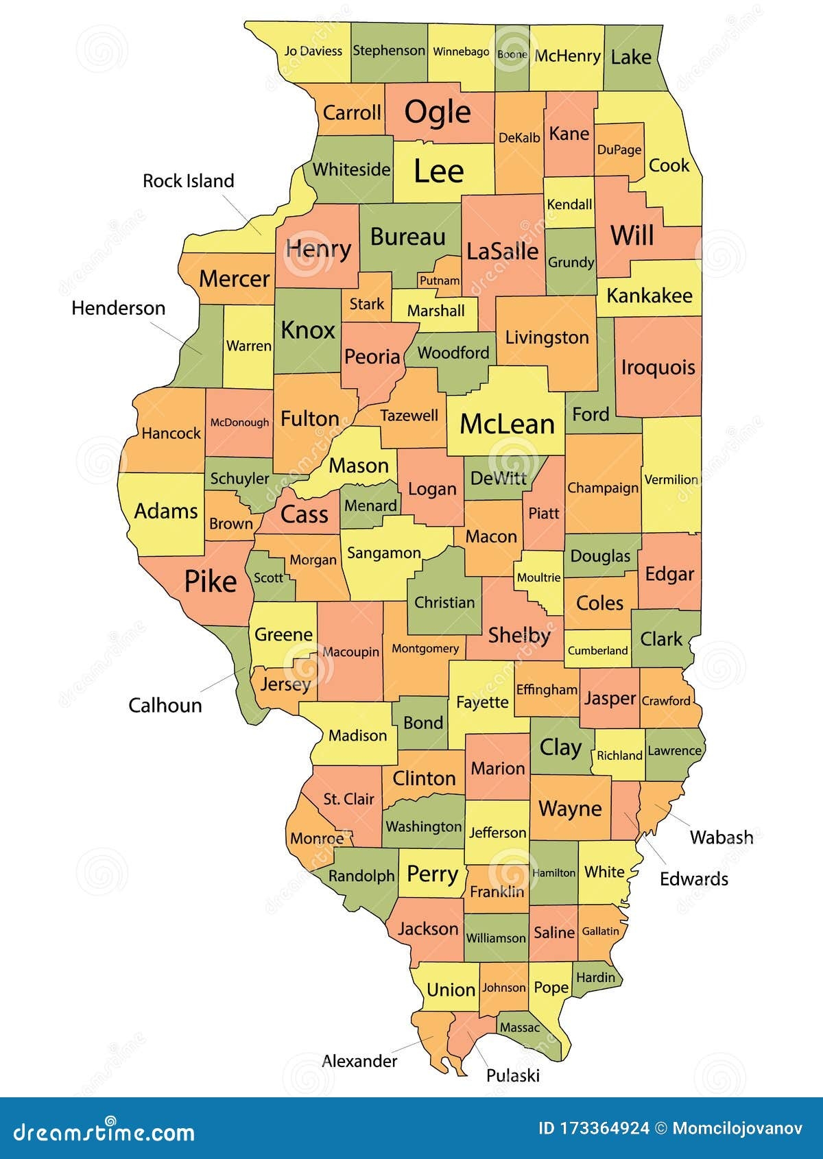 illinois county map printable