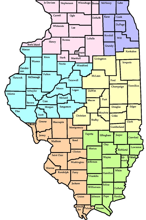 Illinois County Map Printable