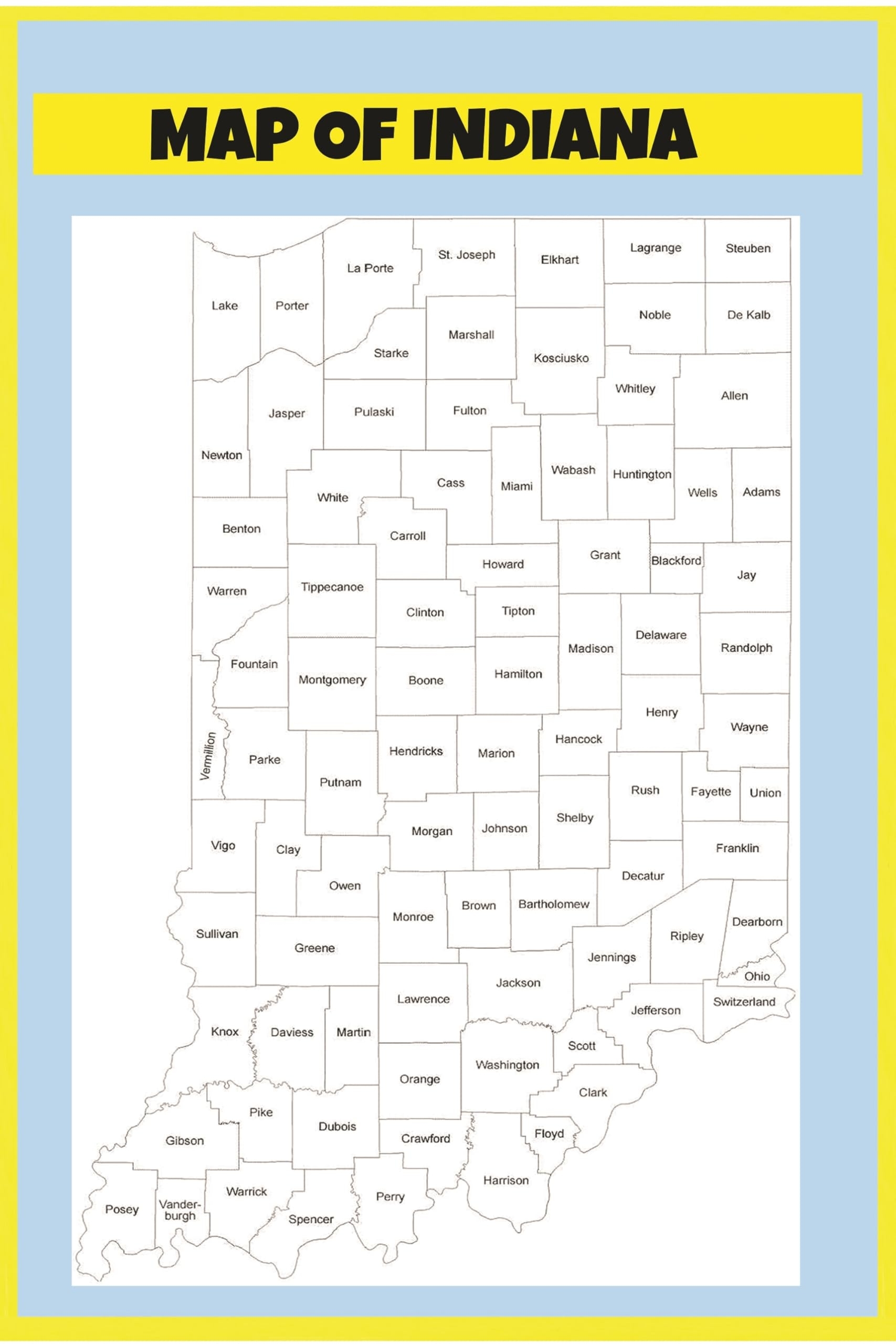 Indiana County Map Printable Free Printable Map