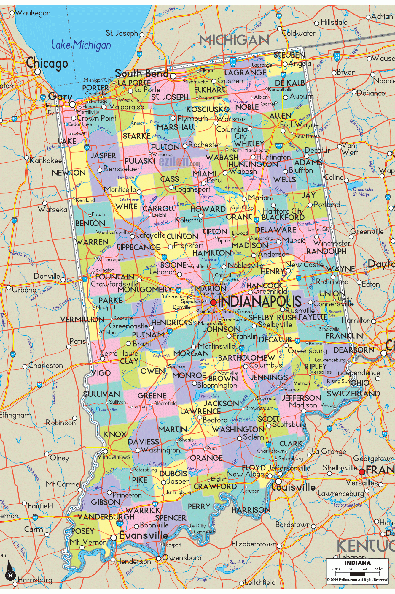 Indiana County Map Printable