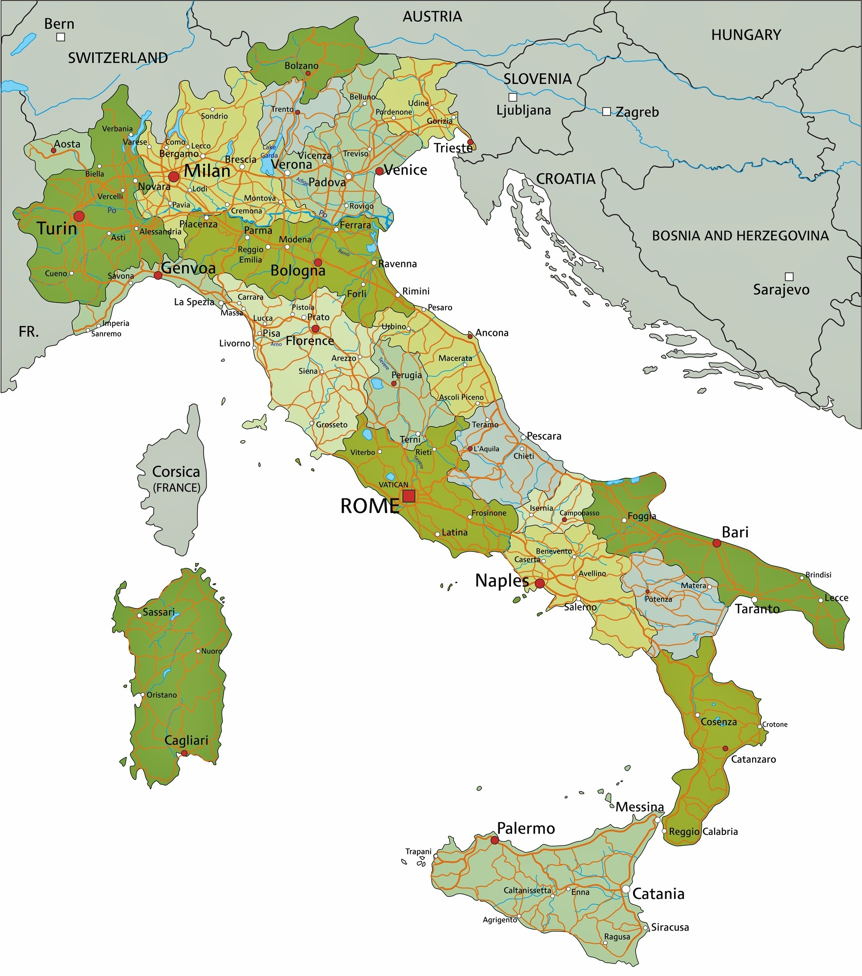 free printable map of italy